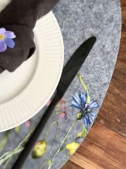 Dækkeserviet påske - Grå oval