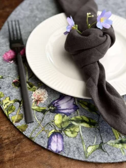 Dækkeserviet påske - Grå oval