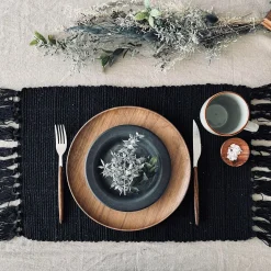 Dækkeserviet Sort - Recycling Cotton