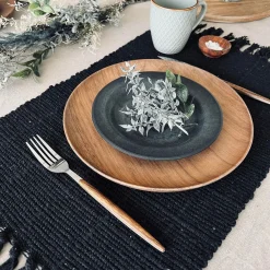 Dækkeserviet Sort - Recycling Cotton