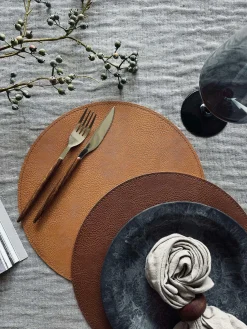 Dækkeserviet vendbar - Cognac / natur