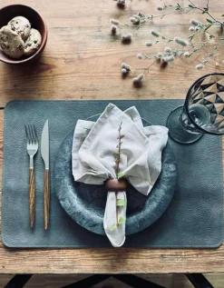 Dækkeserviet vendbar – Grå / Sort