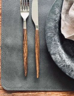 Dækkeserviet vendbar – Grå / Sort