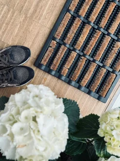 Dørmåtte - GUMMI MED BØRSTE I NATUR - 45x75cm