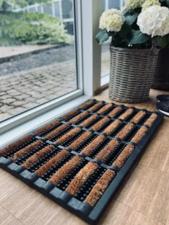 Dørmåtte - GUMMI MED BØRSTE I NATUR - 40x60cm