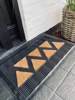 Dørmåtte - Gummi og kokos ZIG ZAG 45x75