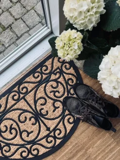 Dørmåtte - Natur halvmåne ORNAMENT