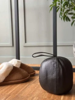 Dørstopper læder - Brun