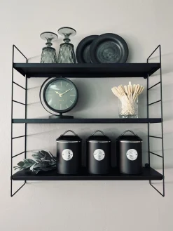 Dåser i sort metal - Sæt af 3 stk