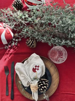 Dug Julerød bomuld - flere størrelser