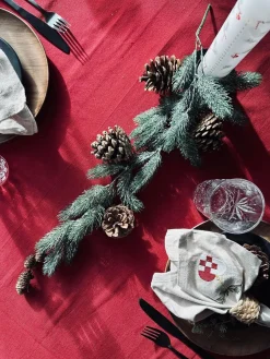 Dug Julerød bomuld - flere størrelser