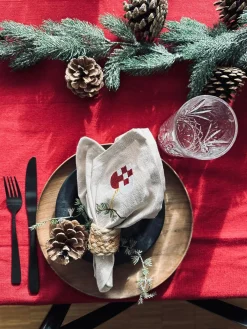 Dug Julerød bomuld - flere størrelser