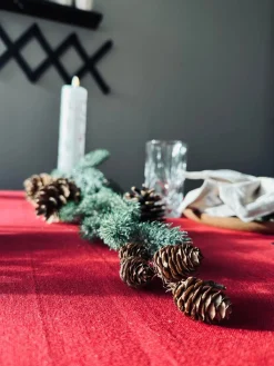 Dug Julerød bomuld - flere størrelser