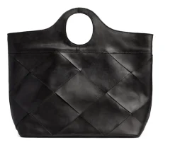 Eksklusiv håndflettet shopper - Black