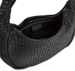 Elegant håndflettet skuldertaske - Black big