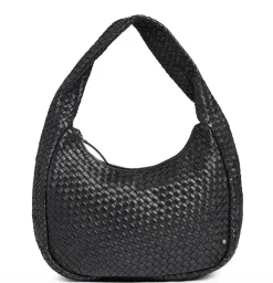 Elegant håndflettet skuldertaske - Black big