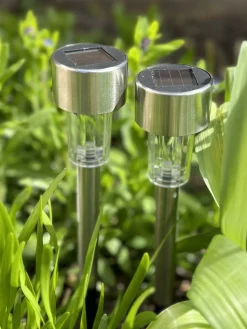 Fakkel med solceller – Mini steel