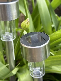 Fakkel med solceller – Mini steel