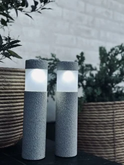 Fakkel med solceller Stone look – Sæt med 2 stk