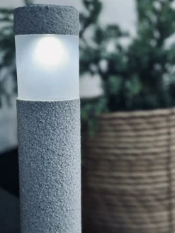 Fakkel med solceller Stone look – Sæt med 2 stk