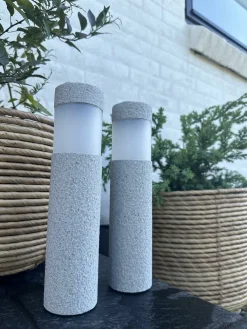 Fakkel med solceller Stone look – Sæt med 2 stk