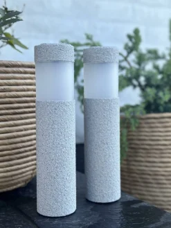 Fakkel med solceller Stone look – Sæt med 2 stk