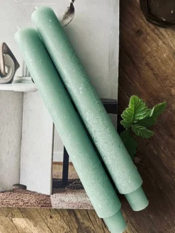 Flaskelys 25 cm - 2 stk Rustik Mint