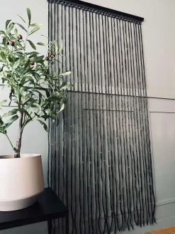 Forhæng i Bambus Sort - 90x180