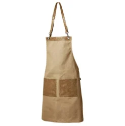 Forklæde Kanvas med 2 lommer - Lys brun