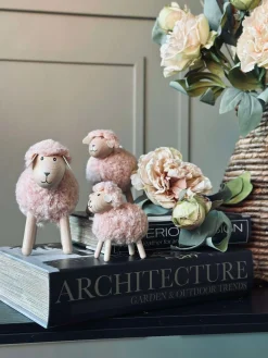 Får i træ med pels - Rosa