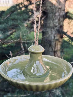 Fuglefoder ophæng - Grøn keramik