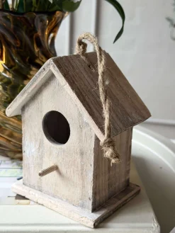 Fuglehus i træ - Lys Grå