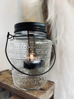 Glas lanterne med mønster