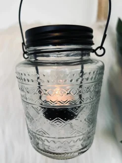 Glas lanterne med mønster
