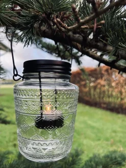 Glas lanterne med mønster