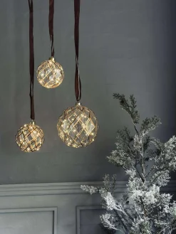 Glas ophæng med lys - Flere størrelser