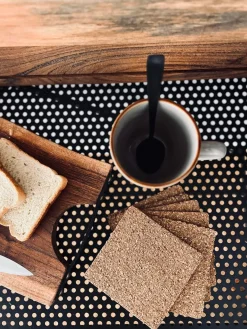 Glasbrikker - kork 6 stk Firkantet