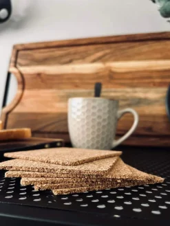 Glasbrikker - kork 6 stk Firkantet