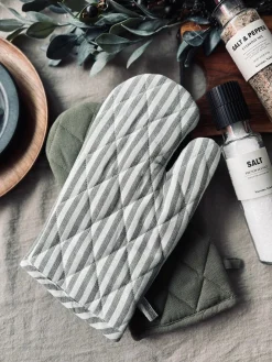 Grillhandske - Quilt Salvie strib