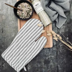 Grillhandske i quilt - Grå strib