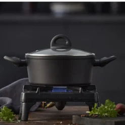 Gryde - Med glaslåg - Aluminium/keramisk belægning