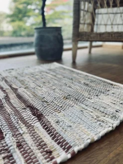 Gulvtæppe i læder - 60x90 Natur / Brun