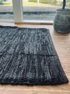 Gulvtæppe i læder - 70x140cm Valnød