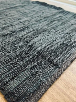 Gulvtæppe i læder - 70x140cm Valnød