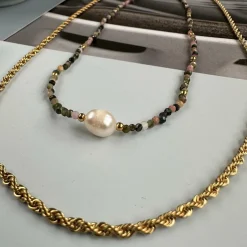 Halskæde Alina 18k forgyldt Vandfast