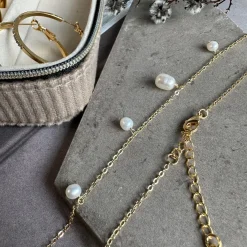 Halskæde Cheryl 18K forgyldt m. Ferskvandsperler