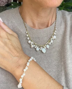 Halskæde Cille - med perlemix