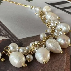 Halskæde Cille - med perlemix