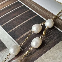 Halskæde EMMY - Y-kæde med ferskvandsperler