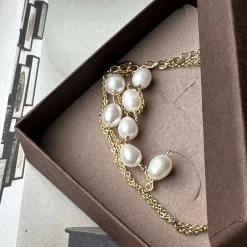 Halskæde EMMY - Y-kæde med ferskvandsperler